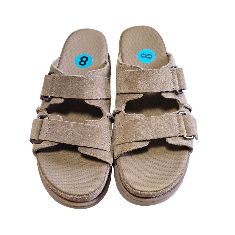 🆕️ NWT - UGG Goldenstar Chestnut Suede Platform Sandals slides Womens 8 - Picture 9 of 16